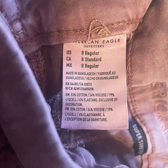 EUC American Eagle Outfitters AEO Tie Front Pink Jean Jeggings - Picture 7 of 12